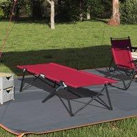 Berkfield Home Folding Sun Bed with Carry Bag Red 600D Oxford Fabric