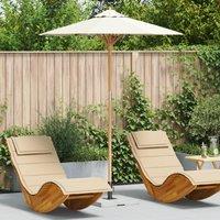 Berkfield Home Cream White Garden Umbrella 180x230 cm Bamboo