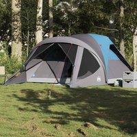 Berkfield Home Family Tent Tunnel 6-Person Blue Waterproof