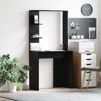 Berkfield Home Black Oak Computer Desk Black oak Solid wood, MDF Compact
