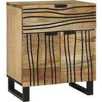 Berkfield Home Bedside Cabinet 50x33x60 cm Solid Wood Mango in Brown | Size: 50 x 33 x 60 cm