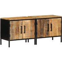 Berkfield Home Bedside Cabinets 2 pcs 50x30x45 cm Solid Wood Rough Mango in Brown | Size: 50 x 30 x 45 cm
