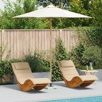 Berkfield Home Cream White Garden Parasol 270x260 cm Bamboo
