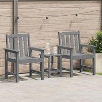 Berkfield Home Garden Dining Chairs 2 pcs Light Grey HDPE