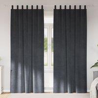 Berkfield Home Blackout Curtains with Hanging Loops 2 pcs Light Grey Velvet