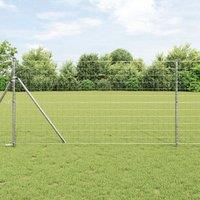 Berkfield Home Euro Fence with 13 Posts 1x25 m Galvanised Steel in Silver