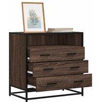 Berkfield Home Drawer Cabinet Brown Oak 70x41x70 cm Engineered Wood | Size: 70 x 41 x 70 cm