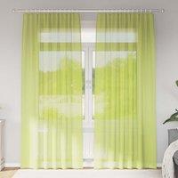 Berkfield Home Voile Curtains with Rod Pockets 2 pcs Apple Green