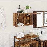 Berkfield Home Bathroom Wall Cabinet Old Wood 60x25x40 cm Engineered Wood in Brown | Size: 60 x 25 x 40 cm