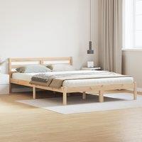 Berkfield Home Bed Frame with Headboard 140x210 cm Solid Wood Pine in Brown