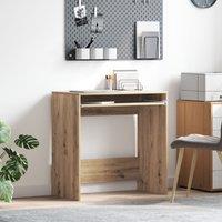 Berkfield Home Computer Desk Artisan Oak Engineered Wood Standard Simple in Brown