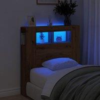 Berkfield Home LED Headboard Artisan Oak 100x18.5x103.5 cm Engineered Wood in Brown