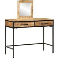 Berkfield Home Dressing Table 100x40x75/120 cm Solid Wood Rough Mango in Brown