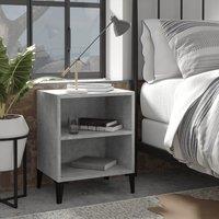 Berkfield Home Bed Cabinet with Metal Legs Concrete Grey 40x30x50 cm | Size: 40 x 30 x 50 cm