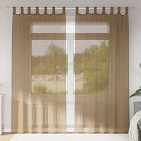 Berkfield Home Voile Curtains with Loops 2 pcs Light Brown 140x245 cm