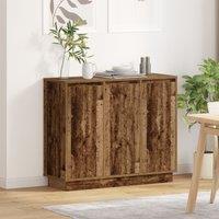 Berkfield Home Sideboard with LED - Old Wood - 90x32x75 cm - Engineered Wood in Brown | Size: 90 x 32 x 75 cm