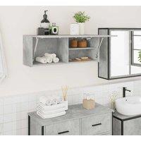 Berkfield Home Bathroom Wall Cabinet Concrete Grey 80x25x30 cm Engineered Wood | Size: 80 x 25 x 30 cm
