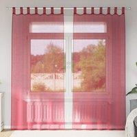 Berkfield Home Voile Curtains with Rod Pockets 2 pcs Wine Red