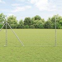 Berkfield Home Field Fence 1.5x25 m Galvanised Steel in Silver