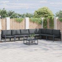 Berkfield Home Garden Sofa Set 7 pcs Anthracite Steel