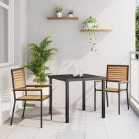 Berkfield Home Stacking Garden Chairs - 2 Pack, Black Poly Rattan