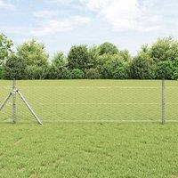 Berkfield Home Hexagon Fence 0.8x25 m Galvanised Steel in Silver