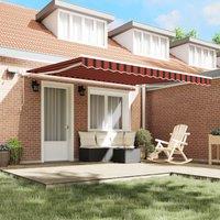 Berkfield Home Manual Retractable Awning with LED Orange & Brown 400x300 cm