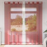 Berkfield Home Voile Curtains with Grommets 2 pcs Wine Red