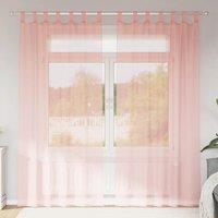 Berkfield Home Voile Curtains with Rod Pockets 2 pcs Pink