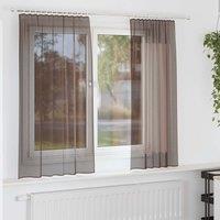 Berkfield Home Voile Curtains with Tab Top 2 pcs Brown