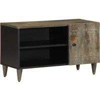 Berkfield Home TV Cabinet Light Grey 80x31.5x46 cm Solid Wood Mango