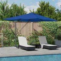 Berkfield Home Cantilever Roma Parasol with LEDs Azure Blue 352x251x265 cm Aluminium | Size: 352 x 251 x 265 cm