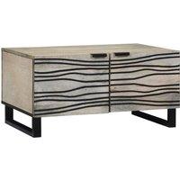 Berkfield Home Coffee Table White, Black 80 x 50 x 40 cm Solid mango wood