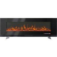 60inch Electric Fireplace Adjustable Flame with Remote in Black