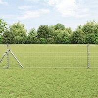 Berkfield Home Euro Fence with 13 Posts 0.4x50 m Galvanised Steel in Silver