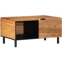 Berkfield Home Coffee Table 80x50x40 cm Solid Wood Acacia in Brown | Size: 80 x 50 x 40 cm