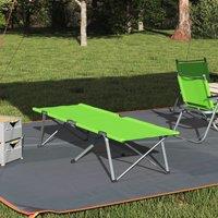 Berkfield Home Folding Camping Bed Dark green Metal, Fabric Single Foldable