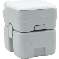 Berkfield Home Portable Toilet - Grey & White Plastic, 20 Liters