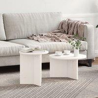 Berkfield Home Coffee Table Set 2 pcs White Solid pine wood