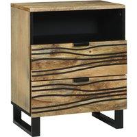 Berkfield Home Bedside Cabinet - 50x33x60 cm, Crafted from Solid Mango Wood in Brown | Size: 50 x 33 x 60 cm