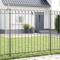 Berkfield Home Garden Fence - Grey, 1.7 x 1.2 m, Steel in Grey