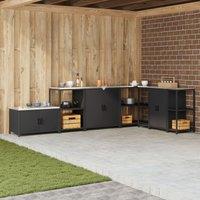 Berkfield Home Kitchen Storage Cabinet with Shelf with Storage with Door Black Steel