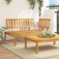 Berkfield Home Garden Pallet Corner Sofa Solid Wood Acacia in Brown