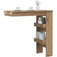Berkfield Home Wall Bar Table Artisan Oak 102x45x103.5 cm Engineered Wood in Brown