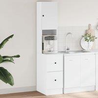 Berkfield Home Kitchen Cabinet White 35x50x180 cm Engineered Wood | Size: 35 x 50 x 180 cm