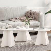 Berkfield Home Coffee Table Set 3 pcs White Solid pine wood