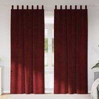 Berkfield Home Blackout Curtains with Hanging Loops 2 pcs Wine Red Velvet