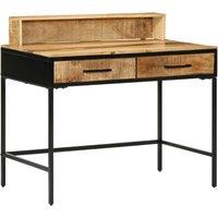 Berkfield Home Console Table 100x55x75 cm Solid Rough Wood Mango in Brown | Size: 100 x 55 x 75 cm