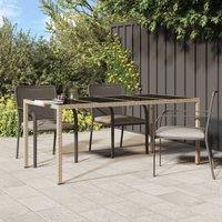 Berkfield Home Garden Dining Table Beige 190x90x75 cm Poly Rattan | Size: 190 x 90 x 75 cm