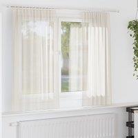 Berkfield Home Voile Curtains with Rod Pockets 2 pcs Cream